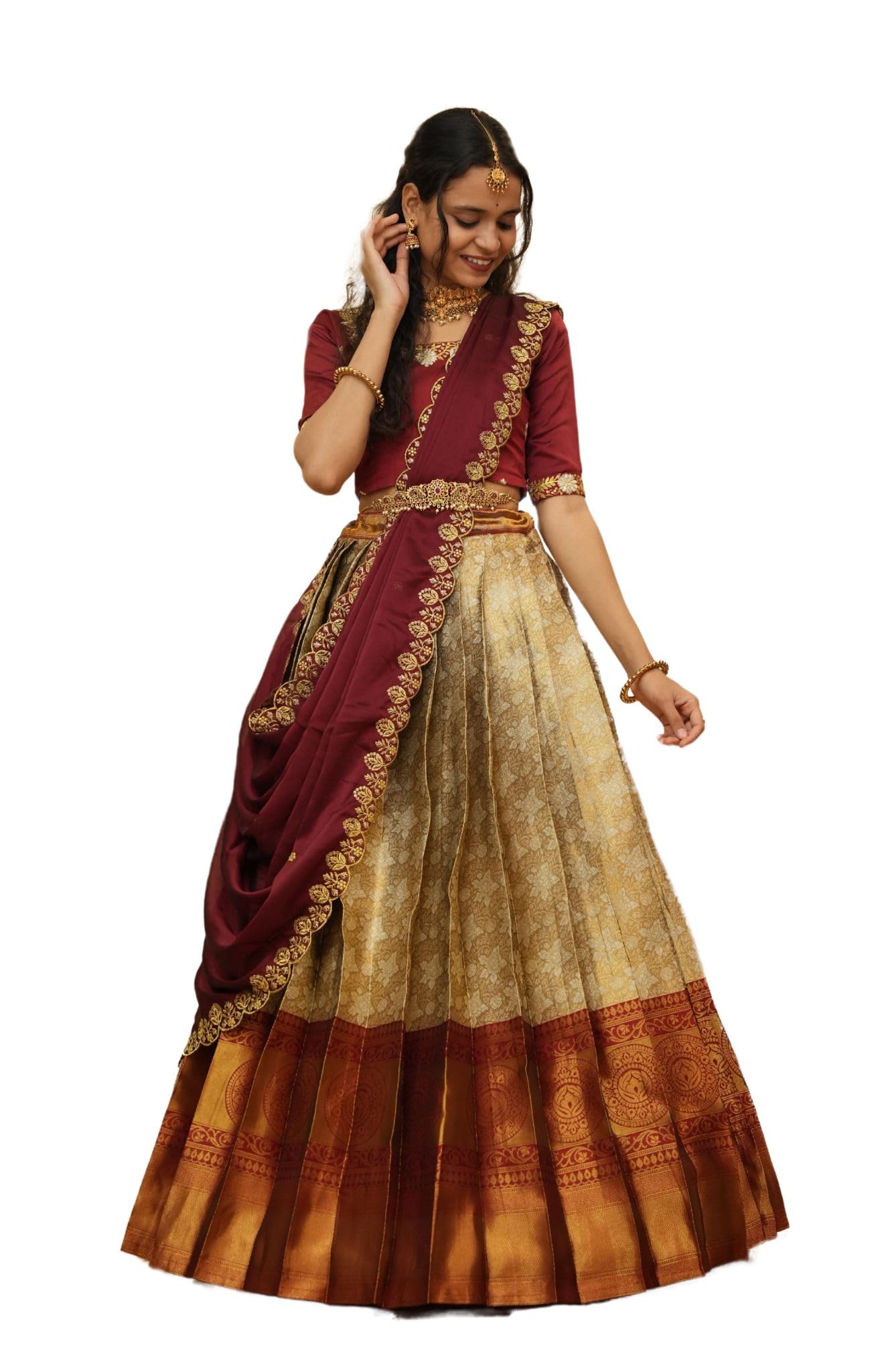 South India Half and Half Saree for Womens