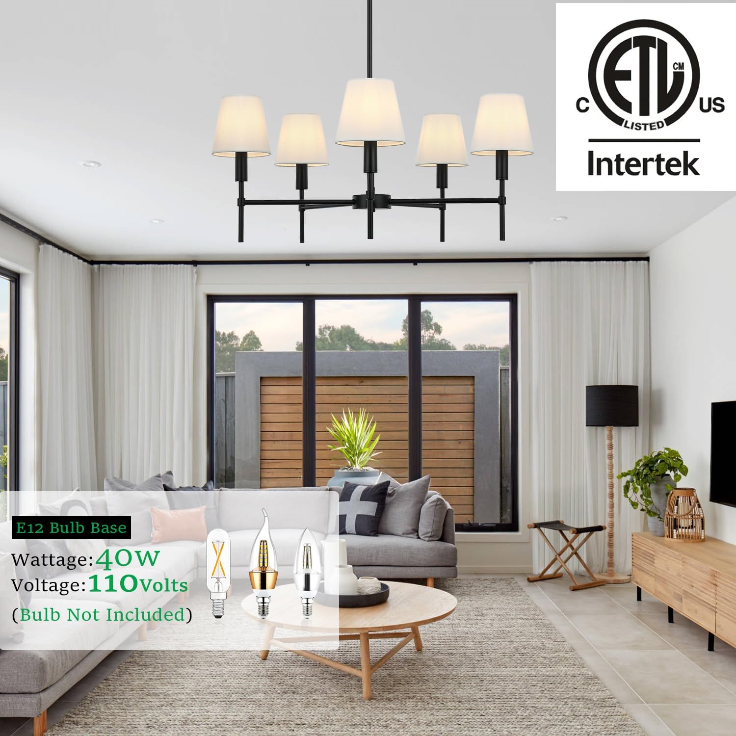 5 Pack White Chandelier Shades, 4" Top x 6" Bottom x 6" High Barrel Lamp Shade, 4.0x6.0x6.0 Inch Linen Fabric, Perfect Fit for 5-Light Pendant Light Wall Sconce, Clip On Bulb E12 Socket(Large Size)