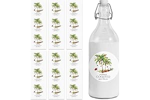 Fulmoon 100 Christmas Coquito Bottle Labels: Festive Holiday Refreshment Adornments