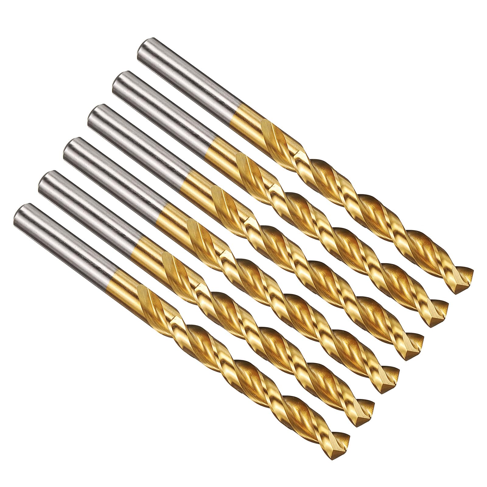 PATIKIL 8.5mm Drill Bit, M42 8% Cobalt High-Speed Steel Jobber Straight Shank 135° Titanium Nitride (TiN) Coated for Hard Metal Stainless Steel - 6 Pack — image 1