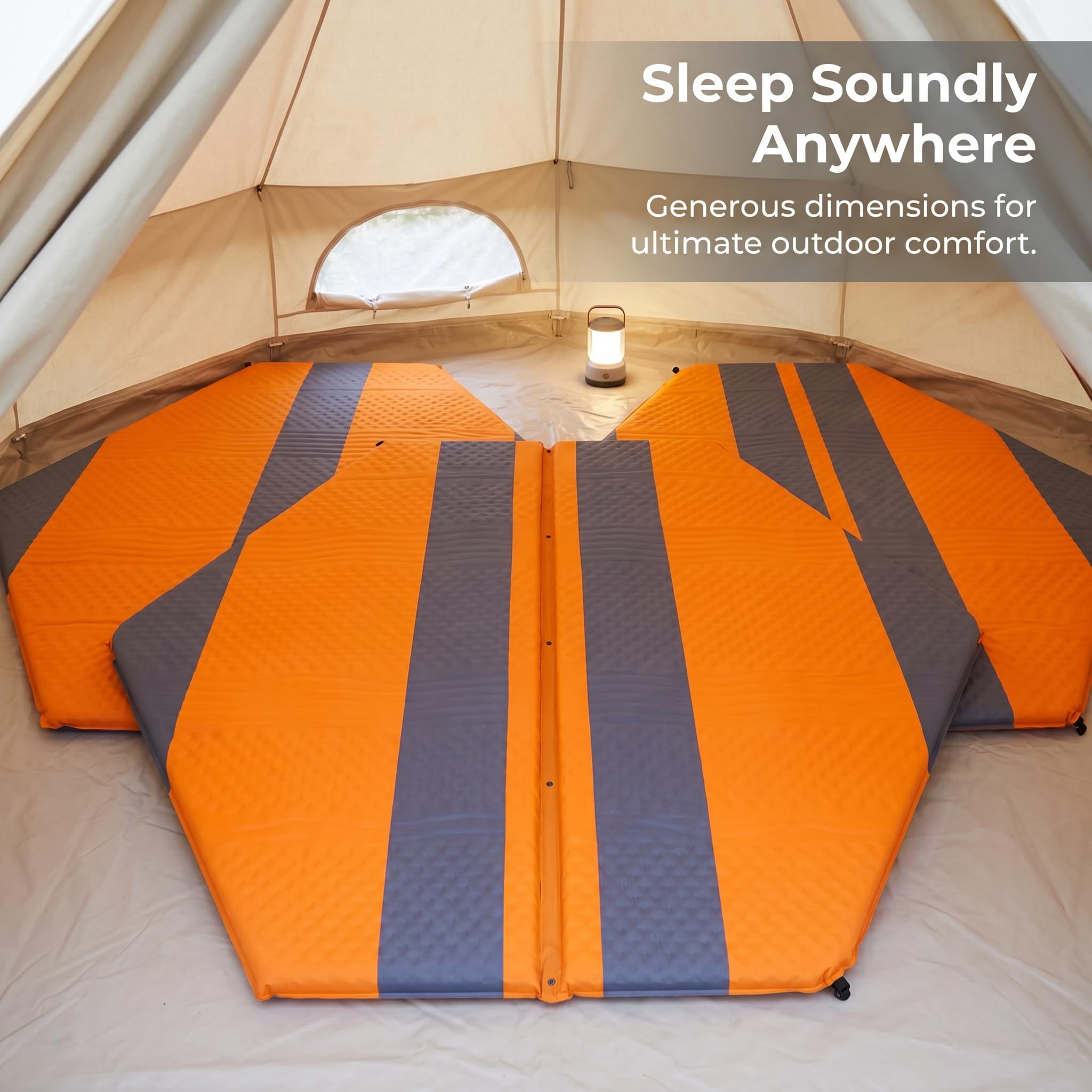 Colchón Autoinflable para Camping, Colchón Inflable para Acampar, para, Verde Oscuro, Colchoneta de Aire Hexagonal pequeña para 3-4 Personas (versión Mejorada para Tienda de campaña)