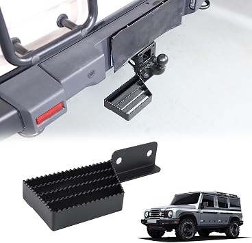 Tow Hitch Step Compatible with INEOS Grenadier 2020-2024, Heavy Duty Anti Slip and Rust Towing Black Hitch Steps Auto Accessories Black, Left