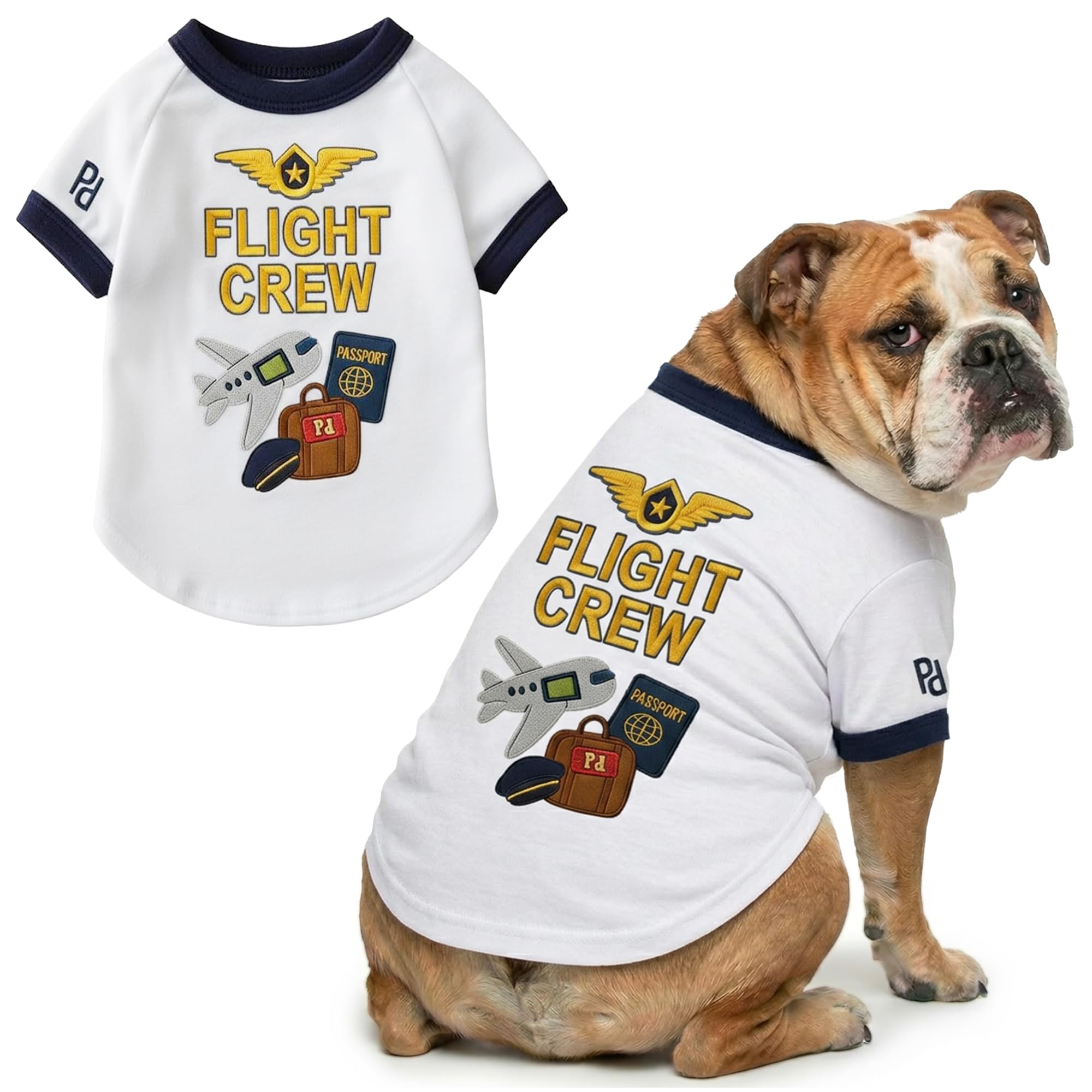 Parisian Pet Dog Flight Crew Shirt - Halloween Pet Vest - Halloween Shirts for Dogs - Embroidered Pets Clothes - Puppy Halloween Costume - Sleeved Doggy Costumes for Large Dogs โ image 1