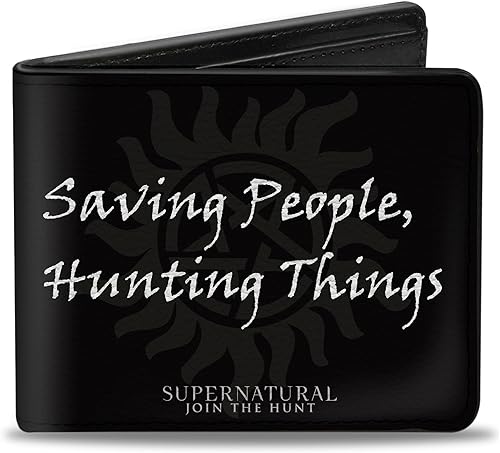 Buckle-Down Cartera plegable para hombre Supernatural, 4.0" x 3.5", (Supernatural), Buckle-down Cartera plegable sobrenatural