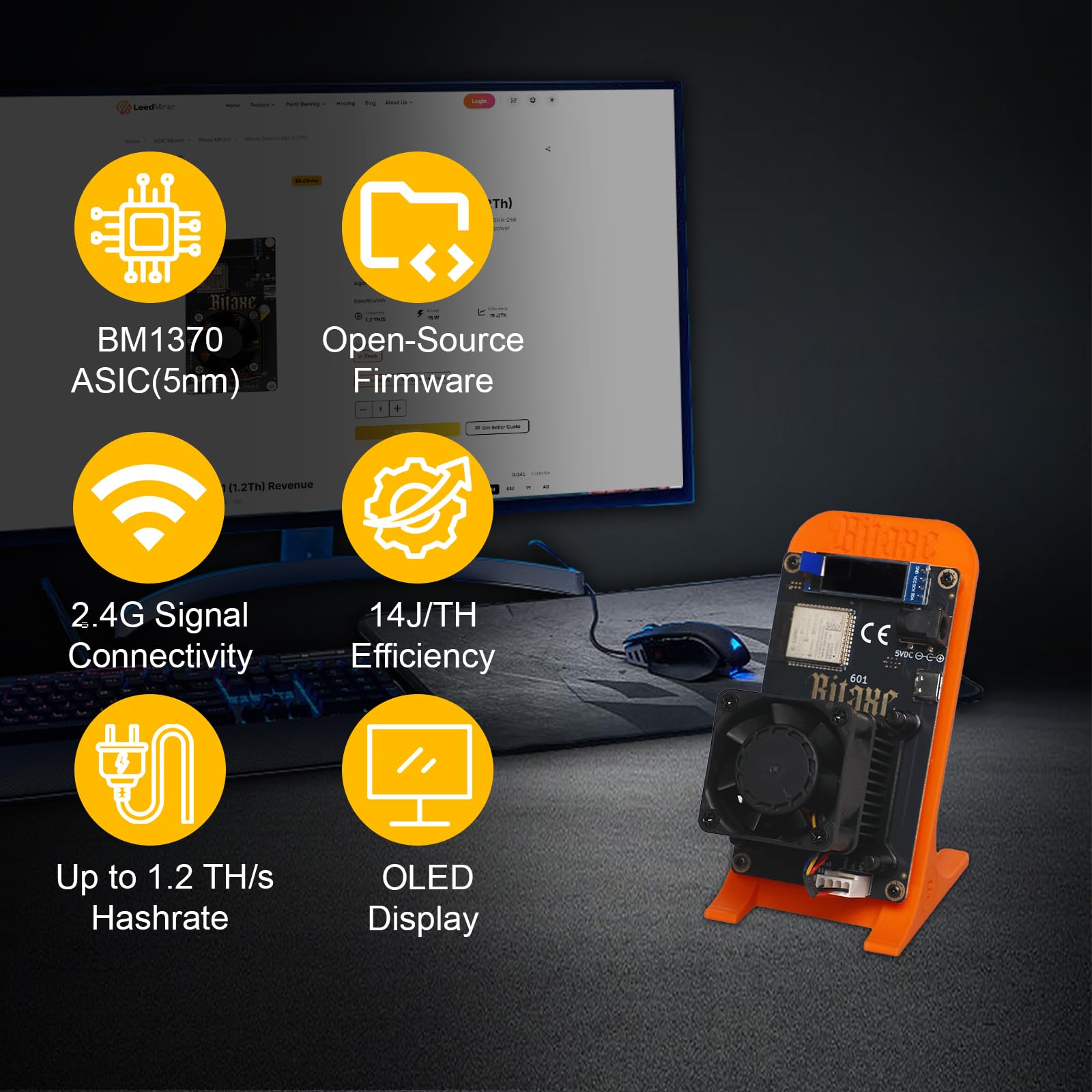 Amazon.com: Bitaxe Gamma 601 Bitcoins Miner,Up to 1.2TH/s Solo Miner BM1370  Asic Chip 17W/TH BTC Low Noice Lottery Crypto Miner Machine Micro Home Use  : Electronics