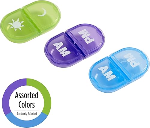 Miniatura 4 de Ezy Dose Pastillero de farmacia de bolsillo de viaje y medicina, contenedor de vitaminas, diario, planificador y almacenamiento AM PM,