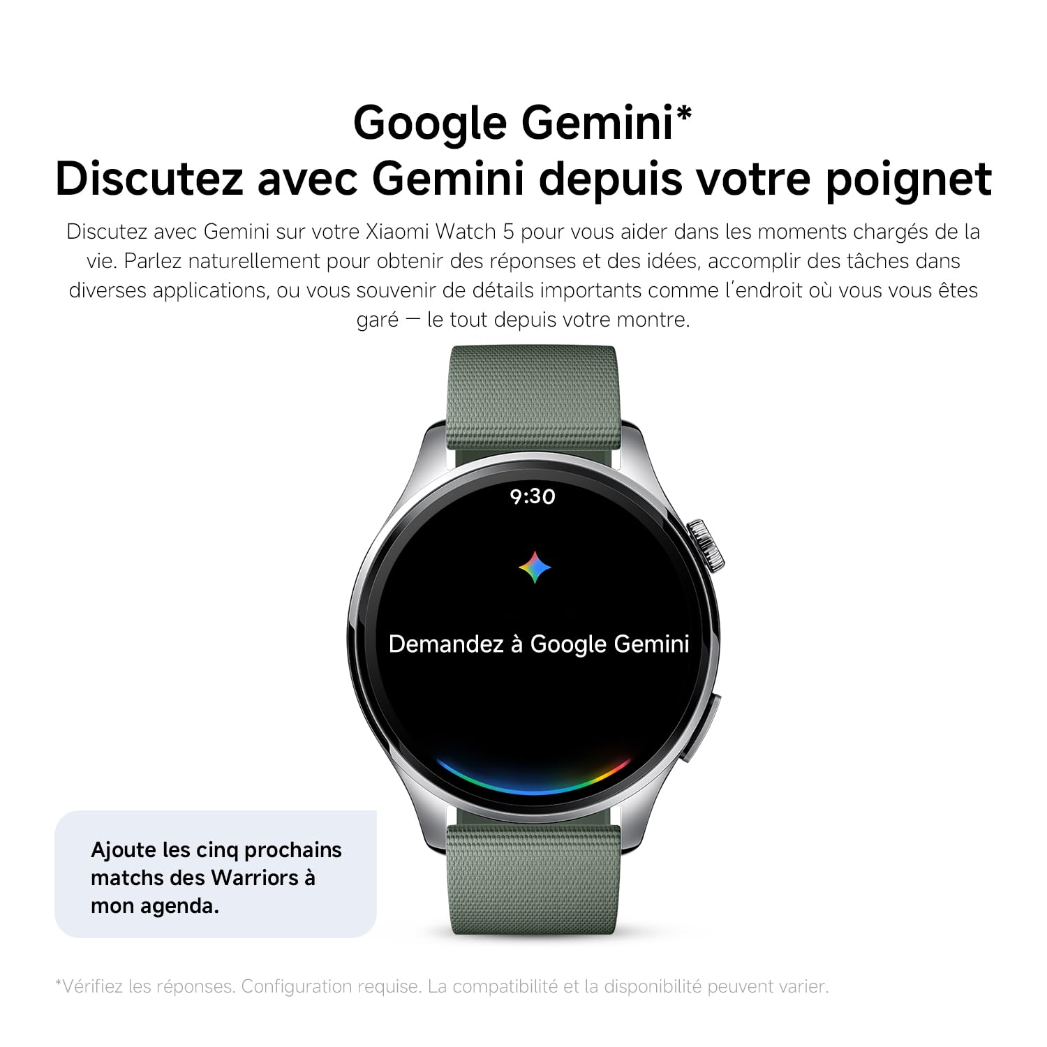 XIAOMI Watch 5 47 mm, Montre connectée Wear OS by Google, paiement sans Contact NFC, IA Gemini, écran 1,54", Jusqu’à 6 Jours d’autonomie, GPS Fitness, Android Uniquement, Bluetooth, Noir