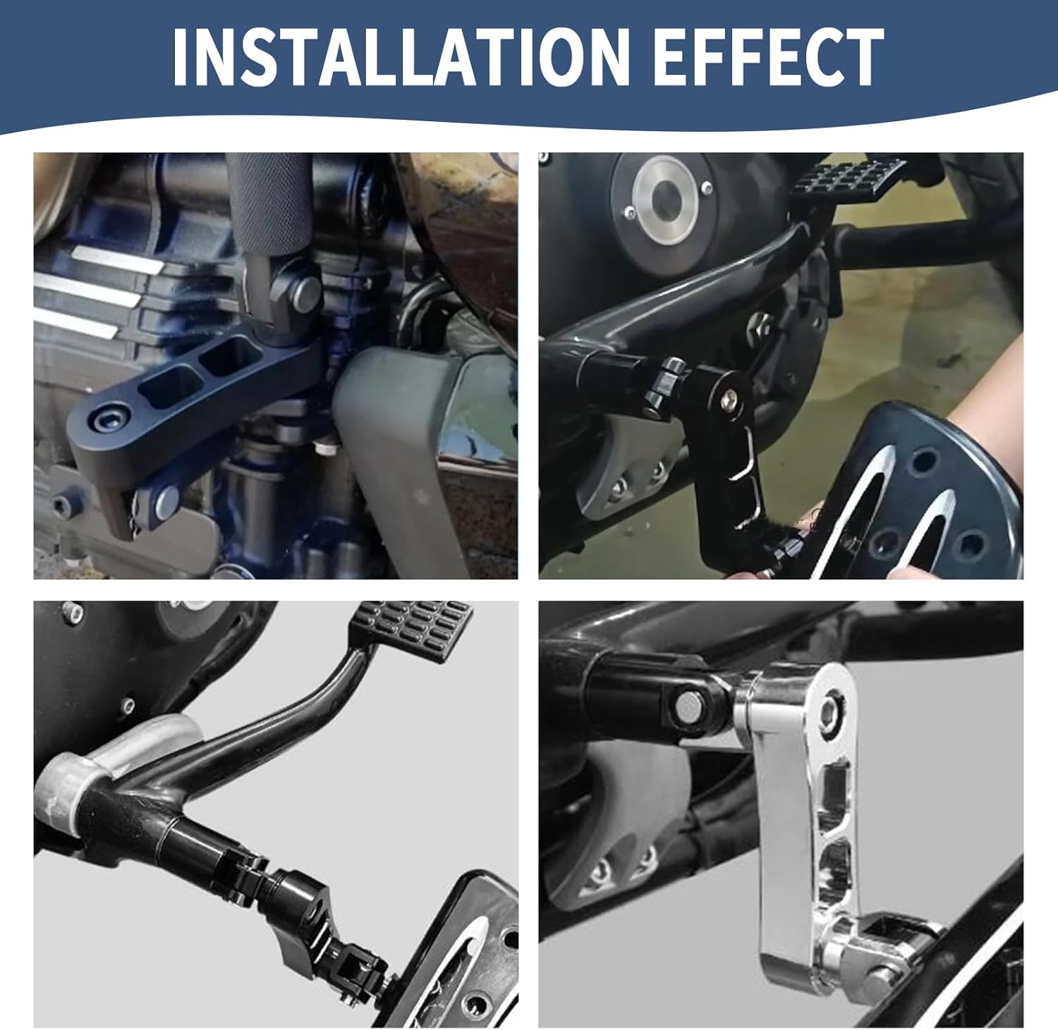 Foot Peg Extension 2 1/4" Adjustable Passenger Peg Mounts Highway Peg Clamps Male Mount Bracket Fit For Harley Touring Road King Street Glide Road Glide Sportster Dyna Fat Bob Softail (Black)