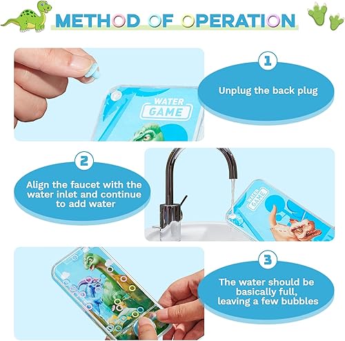 Miniatura 3 de Chalyna 4 piezas de juegos de agua de mano, juguetes de anillo de agua, juego de lanzamiento de anillos coloridos sin viaje por carretera, juguetes