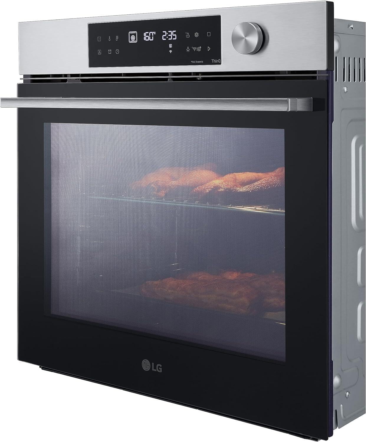 LG InstaView WSED7612S Forno da Incasso Multifunzione, Classe A+, 76L, 300°C Air Fry, Sous Vide, Modalità Pizza, Sistema ProBake Convection, EasyClean, Pirolisi, WiFi, Isolamento 4 Vetri, Nero
