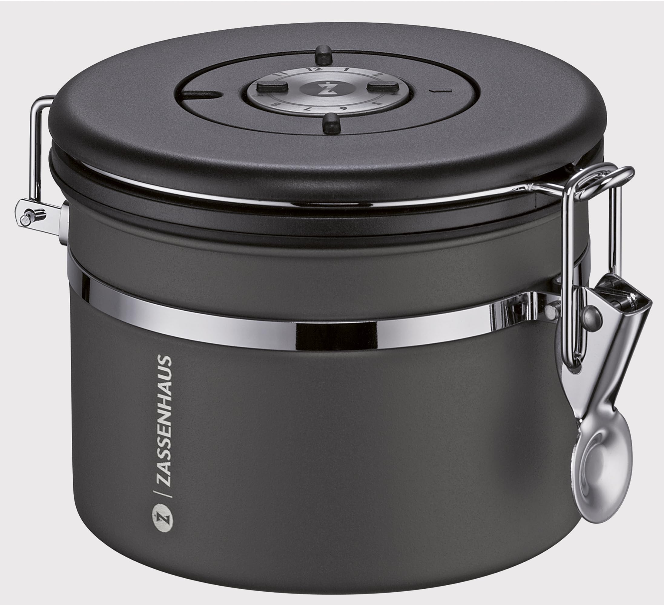 Zassenhaus Barattolo salvafreschezza AROMA 250 g, in acciaio inox, laccato, protezione ottimale dell'aroma grazie alla valvola integrata, con guarnizione in silicone e indicatore della data regolabile
