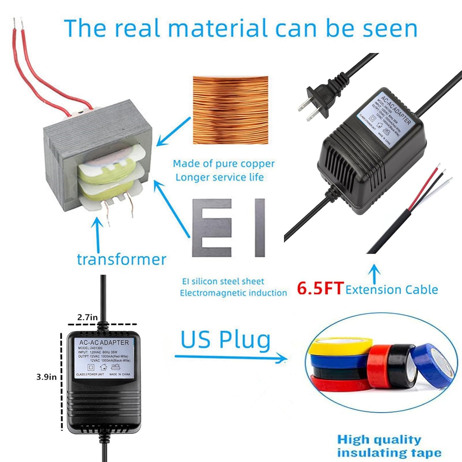 Replacement for Rain Bird Indoor Transformer 526500, 24VAC Indoor Controller Power Supply for Hunter Irritrol Rain Dial Bird ESP4MIXFMR ESP4Mi ESP4MEi Lawn Sprinkler Controller/Sprinklers
