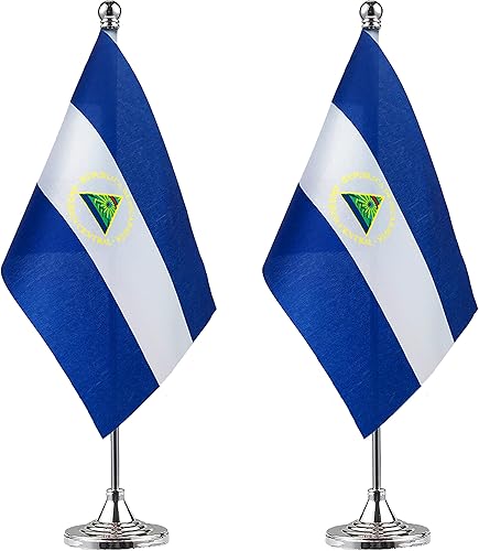 Miniatura 33 de WXTWK Paquete de 2 banderas de escritorio mexicanas pequeñas con base de soporte, decoración para eventos y celebraciones Afro Americano