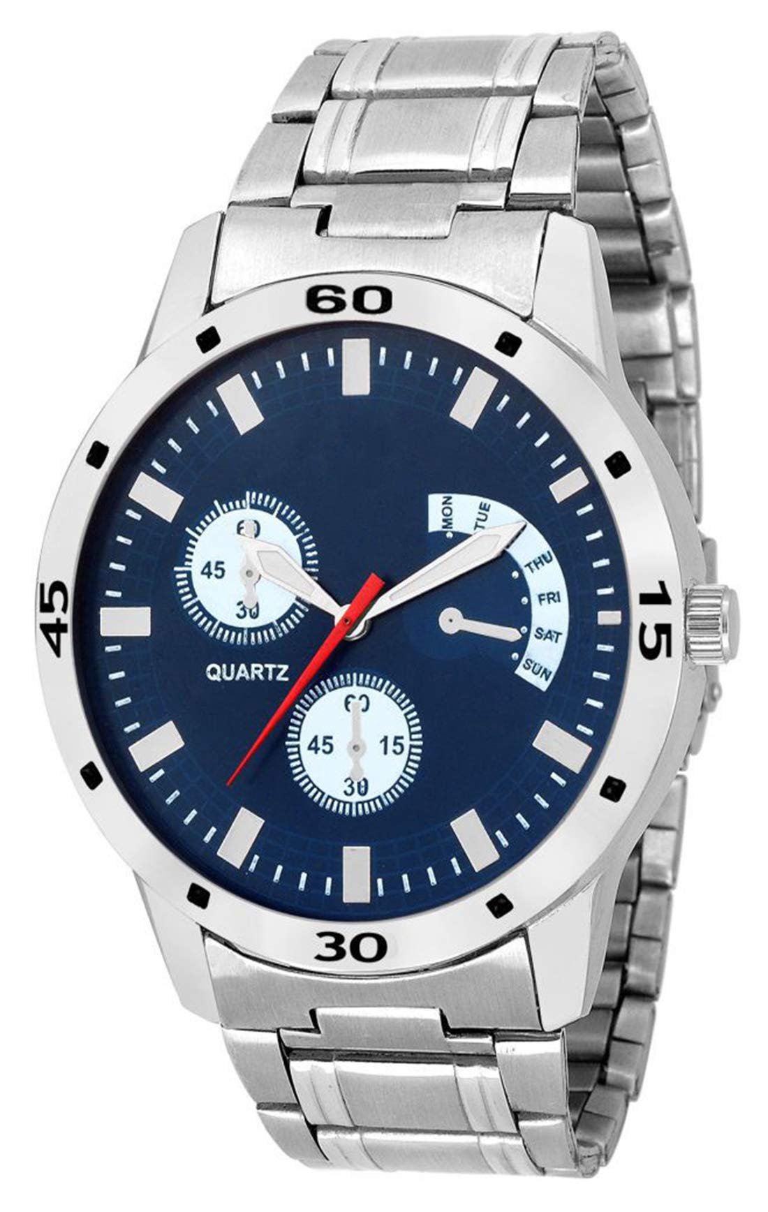 Azon A Silver Case & Steel Strap Blue Dial Analogue Watches for Mens and Boys Pack of - 1(AS-M-08) (B084X96V9R) Amazon Price History, Amazon Price Tracker