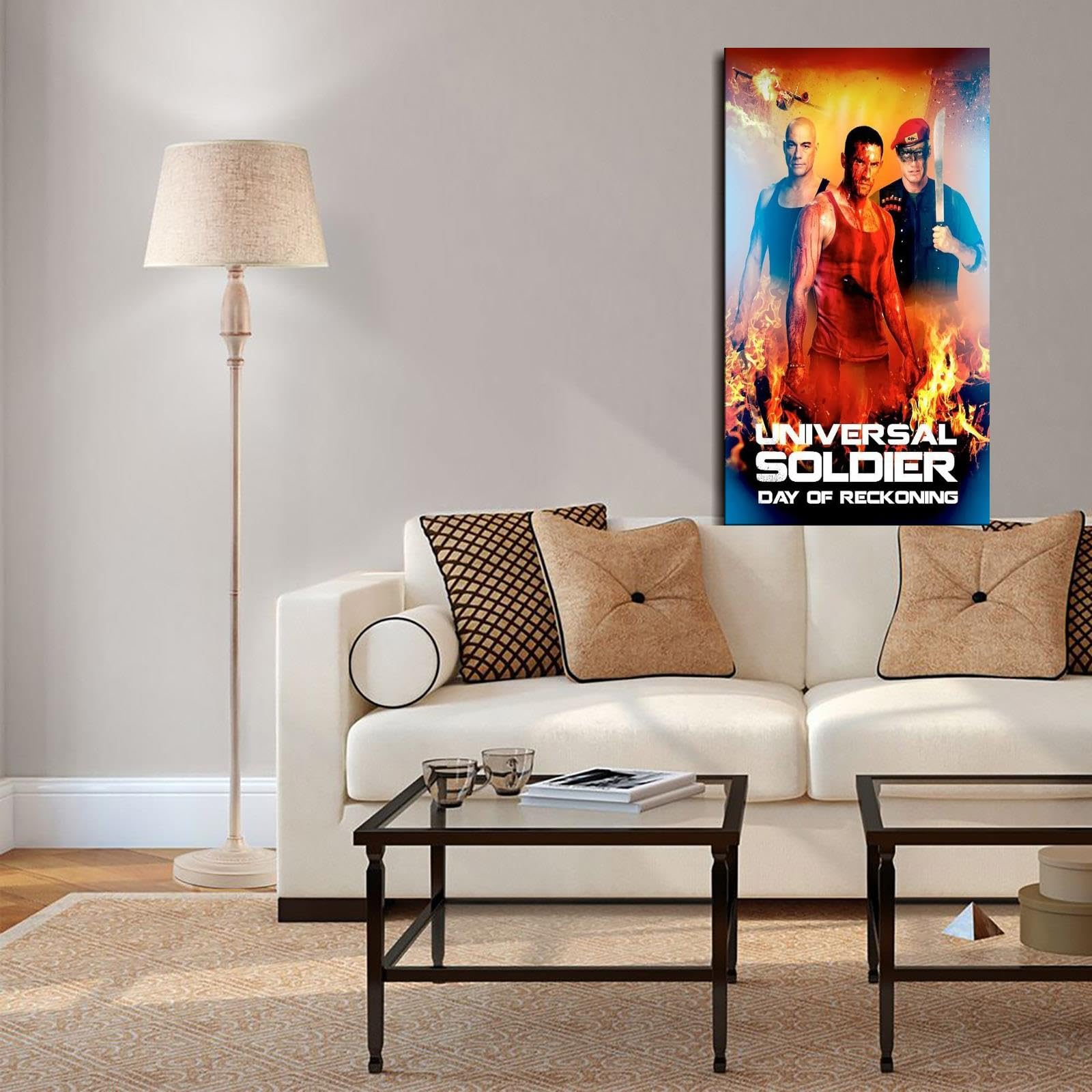 Amazon.com: 《萬能士兵:清算日》電影海報動作電影畫布印刷科幻電影牆壁藝術適用於家庭辦公室電影裝飾裱框36 x 60 公分: 居家與廚房