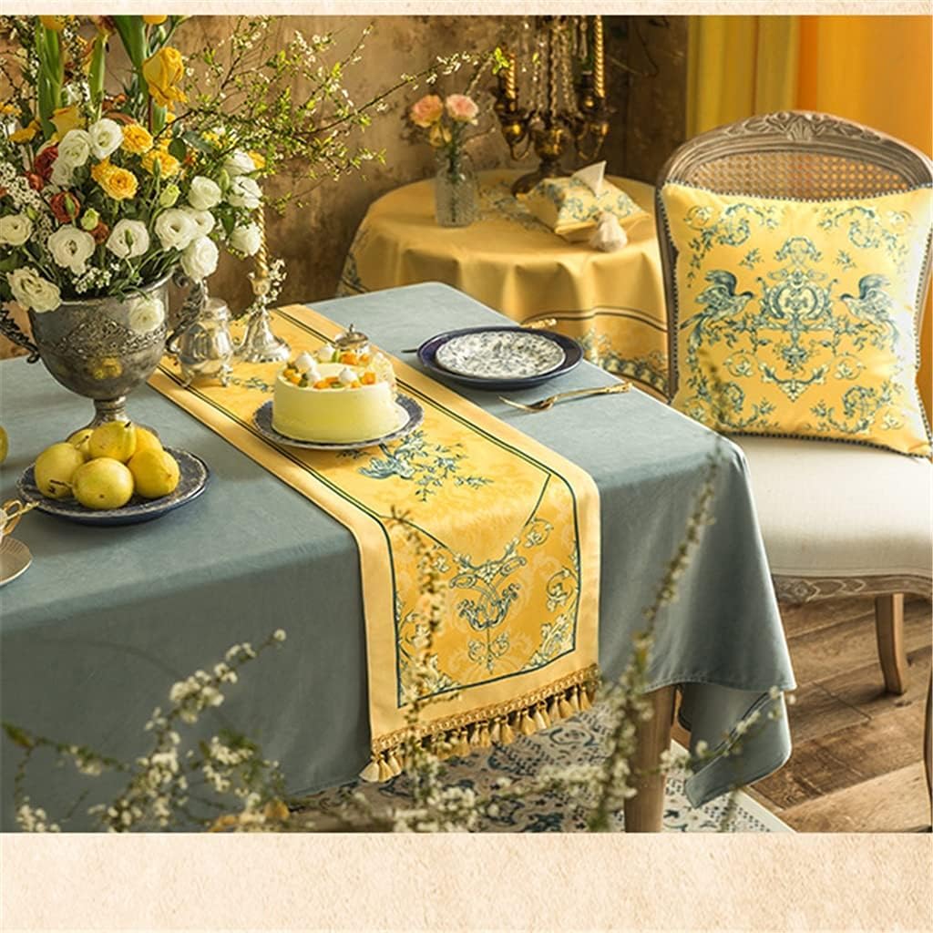 Centro Mesa Camino De Mesa Amarillo, Bandera Cama Americana, Comedor Estilo Europeo, Café, Mueble TV, Tela Decorativa Larga Decoración Camino(33*200cm)