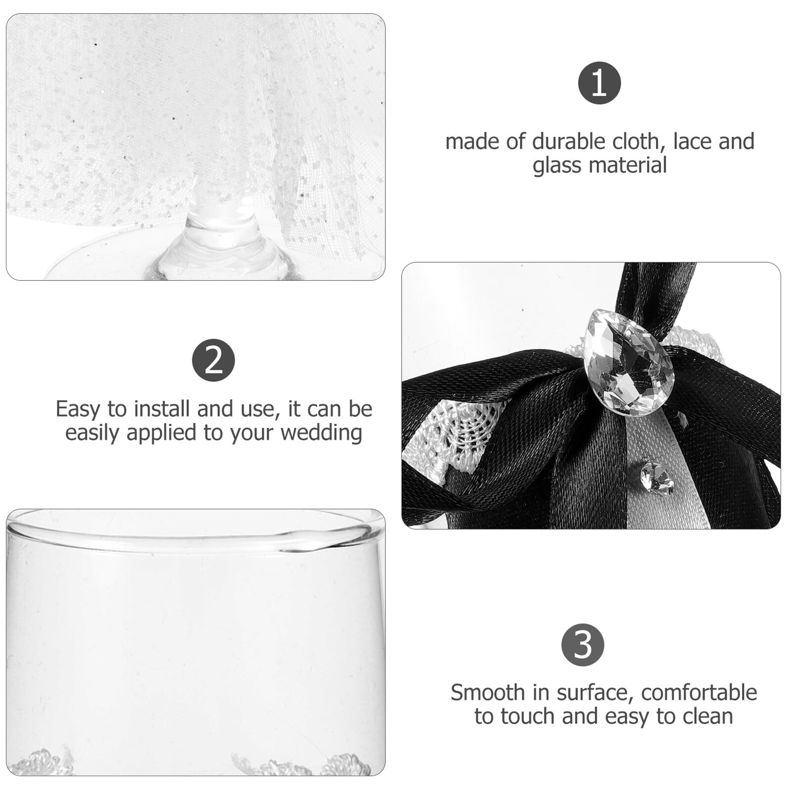 SOIMISS Set 2 Calici da Vino Matrimonio in Vetro senza Stelo Bicchieri da Birra e Whisky per Feste e Cerimonie Accessori per Bar e Uso Domestico Regalo Personalizzato per Sposa e Sposo