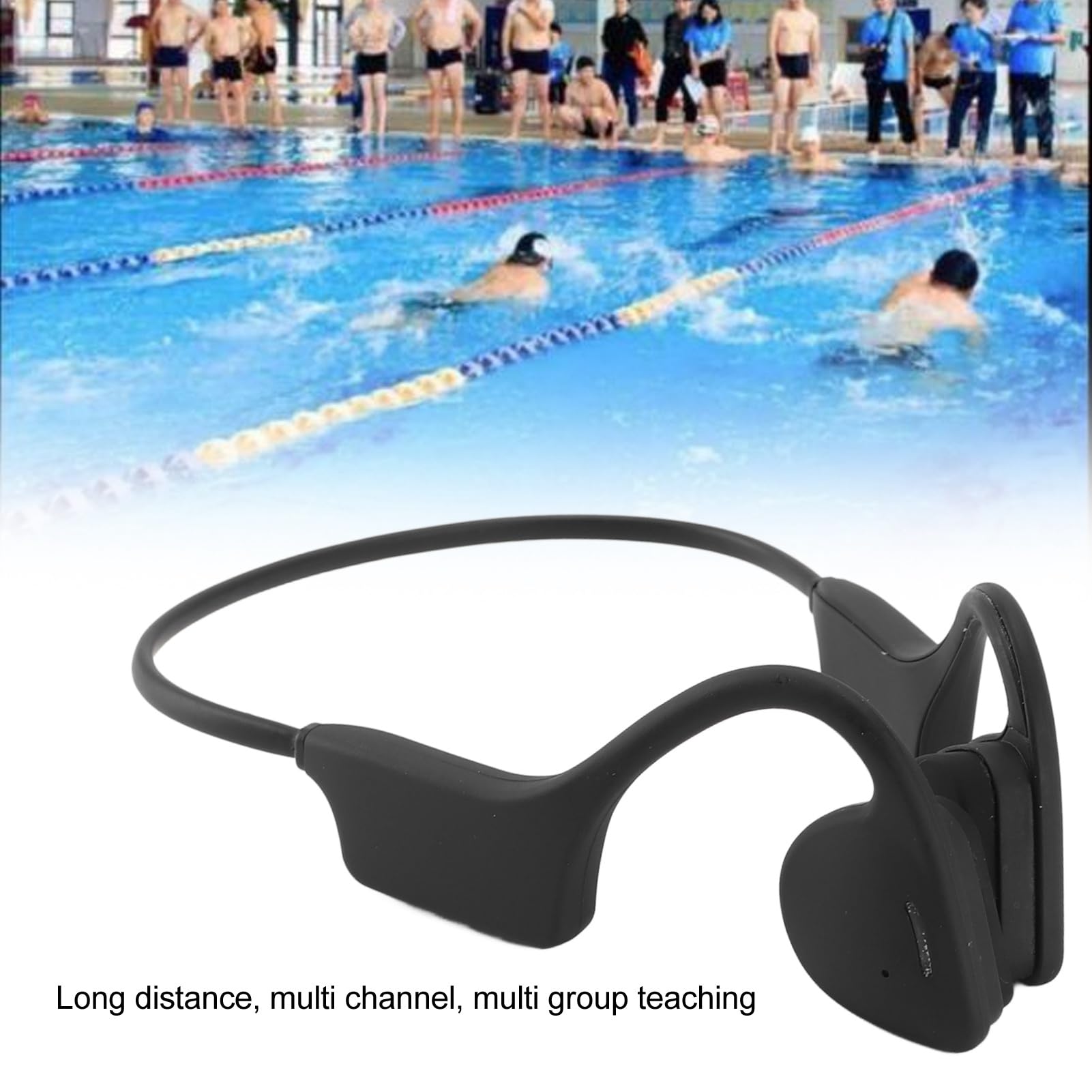 Cuffie da nuoto impermeabili IP68 Conduzione ossea Auricolare wireless con orecchio aperto per palestra Corsa e allenamento Batteria incorporata in silicone in lega (Terza generazione)
