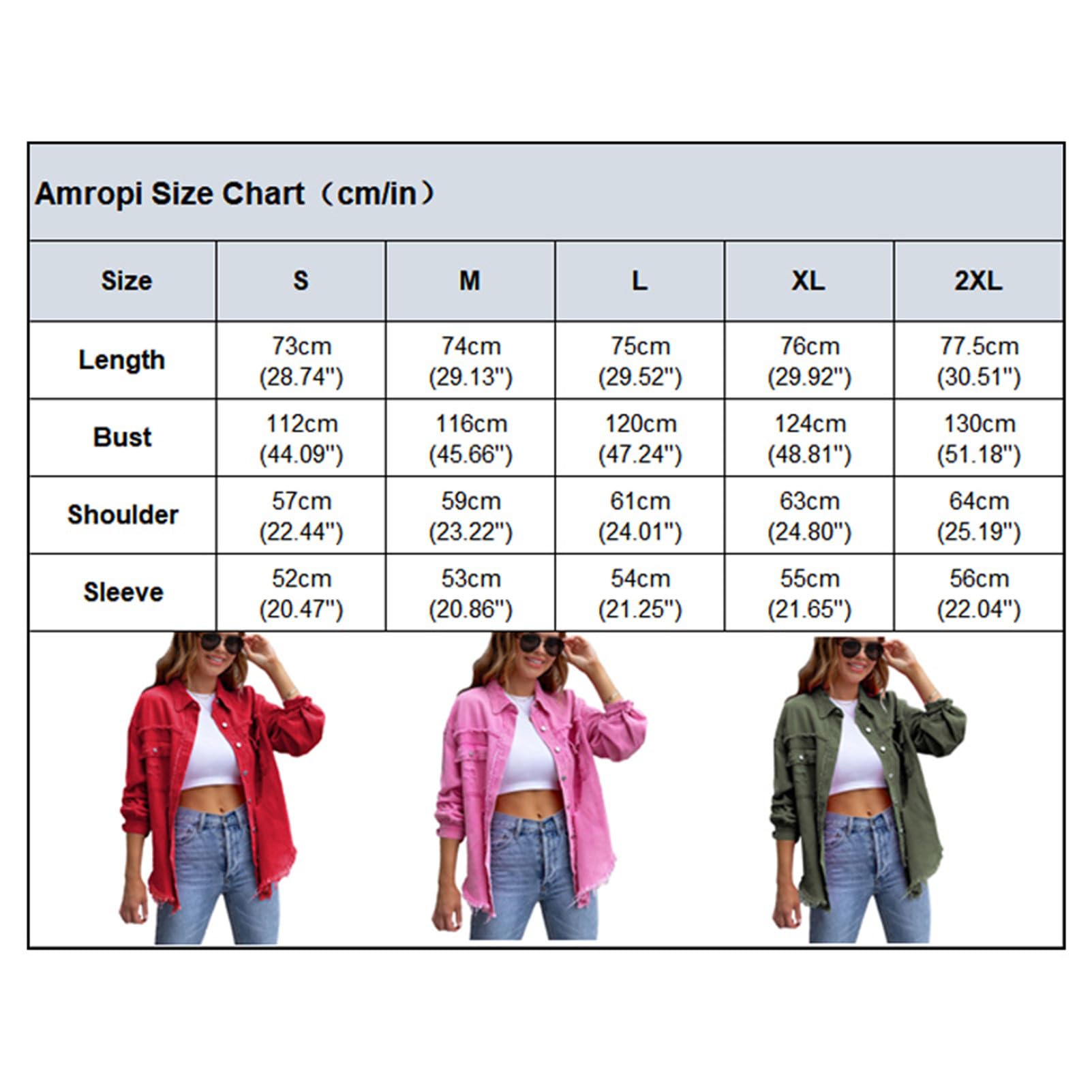 amropi Chaqueta Vaquera Mujer Blusa Ligero Bolsillos Botones Jean Jacket