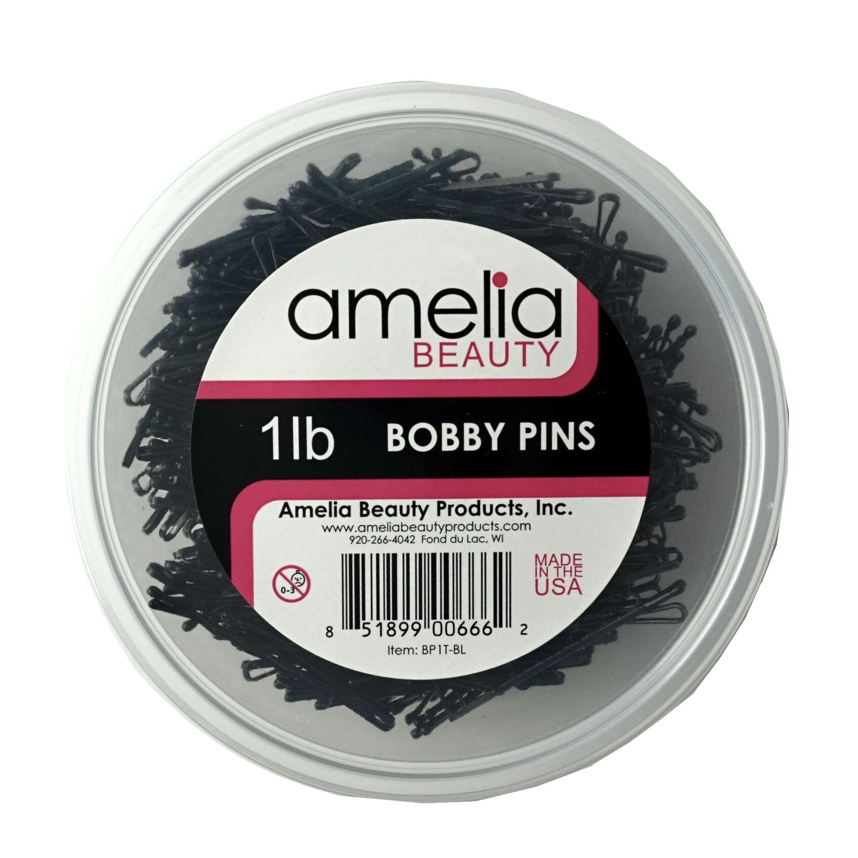 Amelia Beauty Products 1lb Bobby Pins in a Tub - 2" Long, 720 Pcs, Black