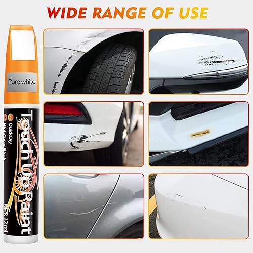Miniatura 6 de Pintura blanca de retoque para automóviles, removedor de arañazos rápido y fácil para arañazos profundos, reparación de arañazos de pintura de