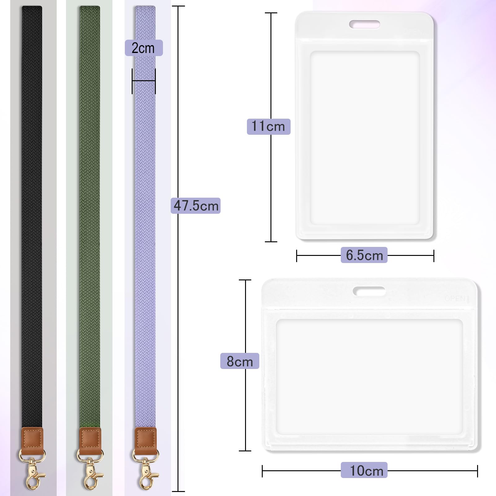 CHUQING Porta tessere con cinturino, cordino da portare al collo, portachiavi, porta tessere, cordino, tracolla,Porta badge,Rosa