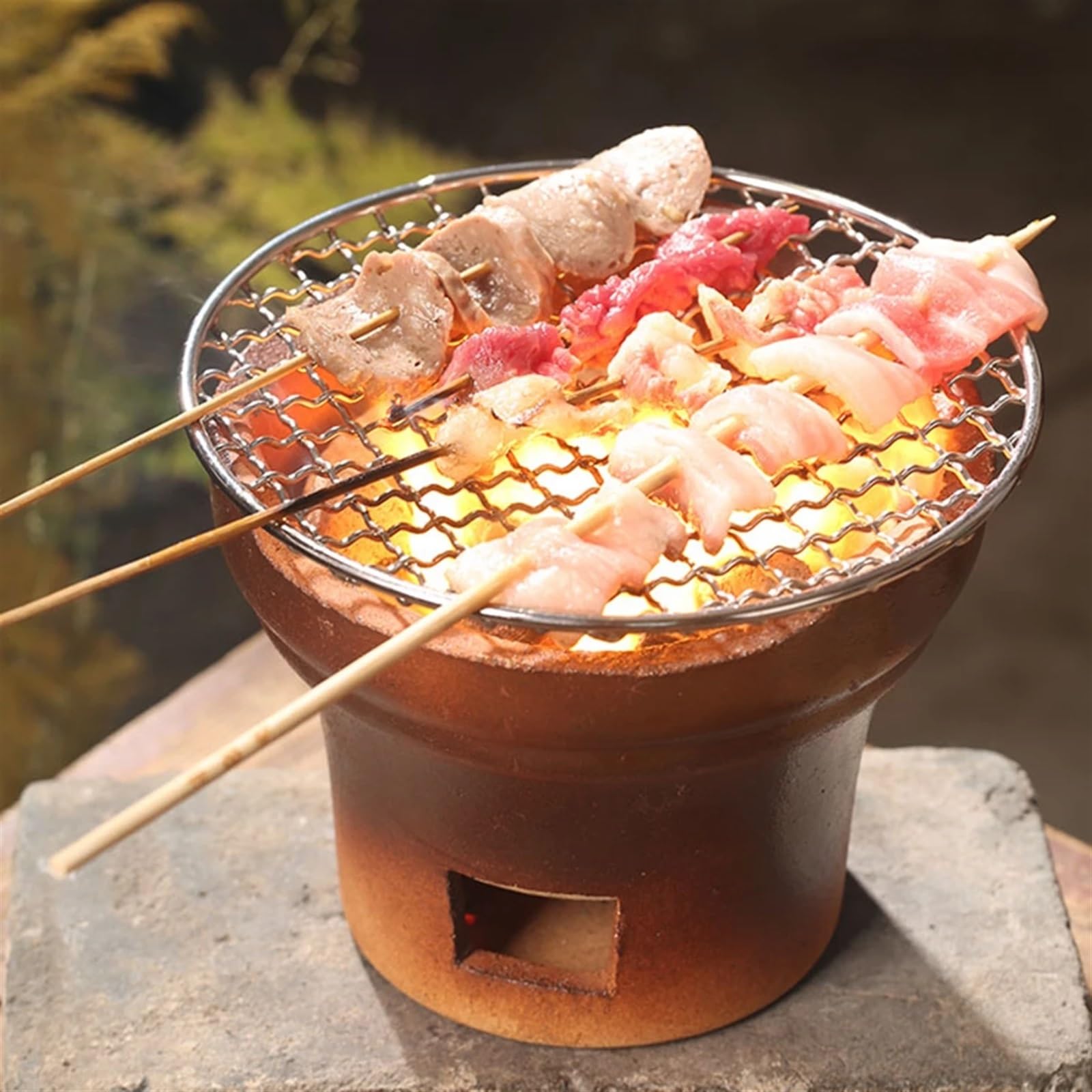 ruszt do grillowania, Siatkowe grille do grillowania Nieprzywierający stojak z siatki drucianej na węgiel drzewny(16.5cm Diameter)
