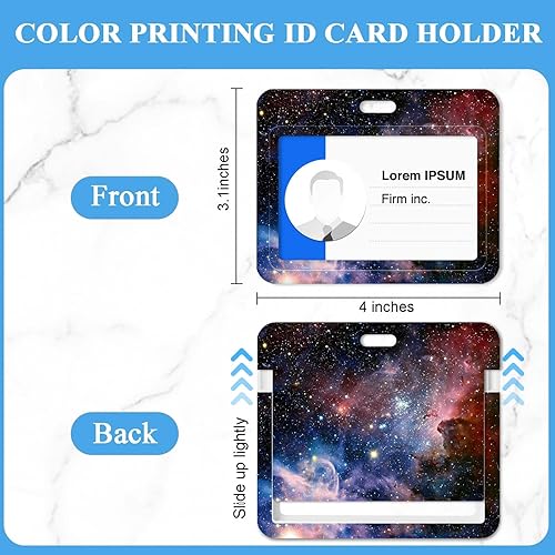 Miniatura 5 de Cordones para insignias de identificación, paquete de 2 soportes horizontales y verticales para tarjetas de identificación, patrón de impresión a