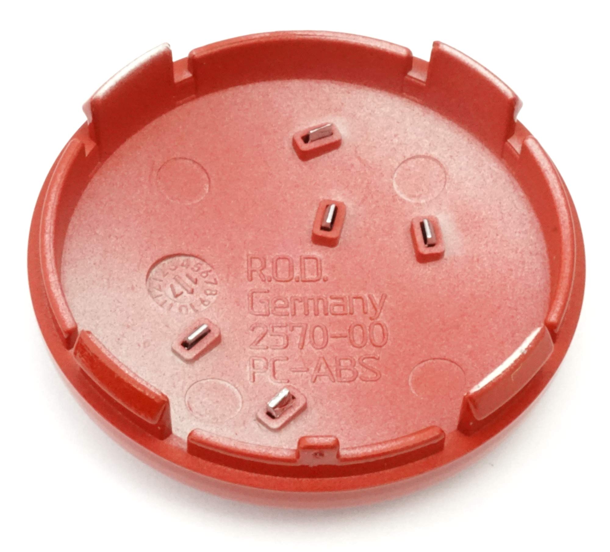 Rondell 2570-00 oryginalne kołpaki do felg, 4 sztuki, kolor czerwony, 60 mm