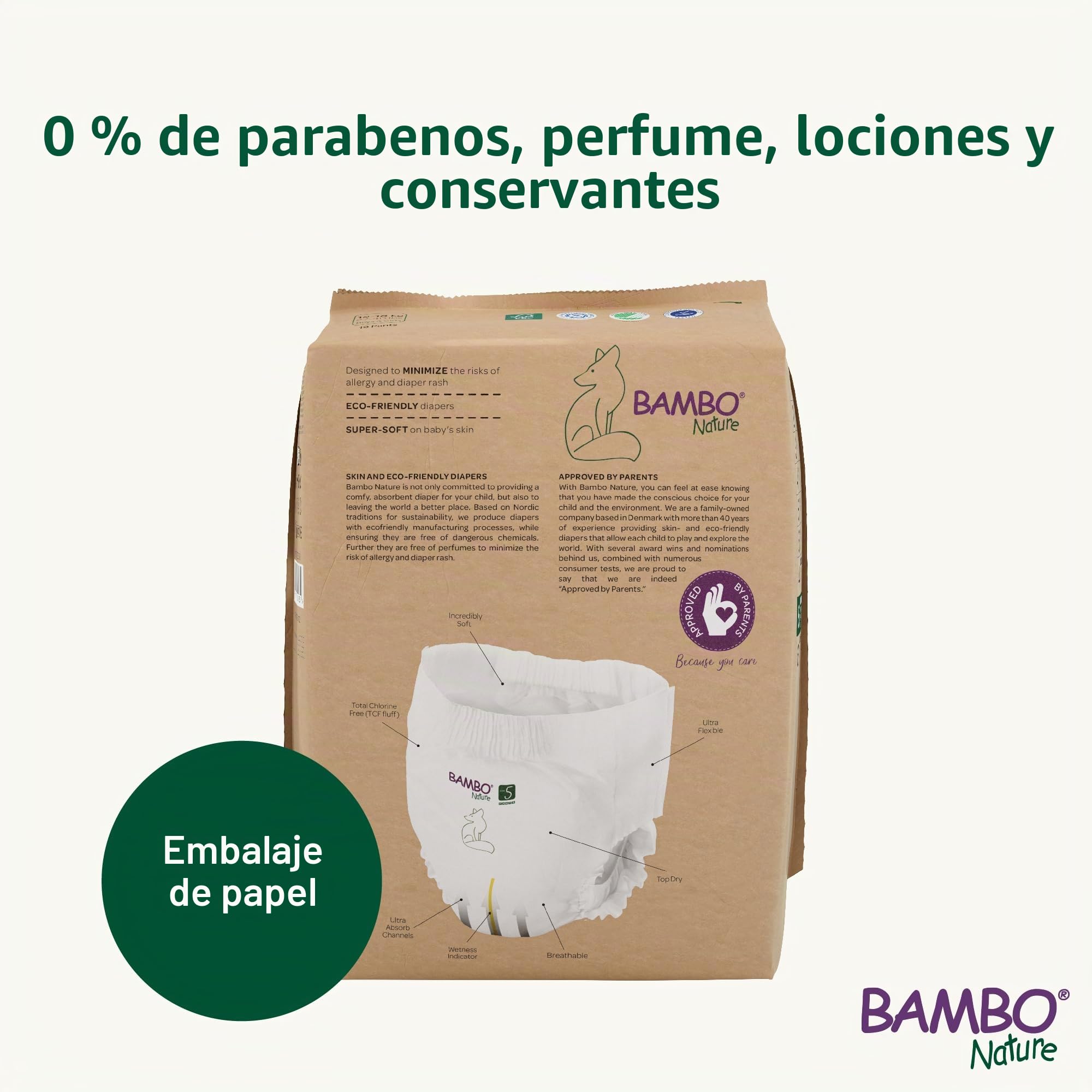 Pantalones de entrenamiento Bambo Nature Talla 5-12 a 18kg (PACK 5 X 19UN)