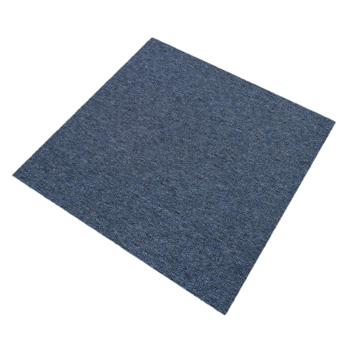 Monster Shop 40 Stück Teppichfliesen Bodenfliesen Teppich 50 x 50 cm für 10 m² in Kohle-Schwarz & Sturm-Blau
