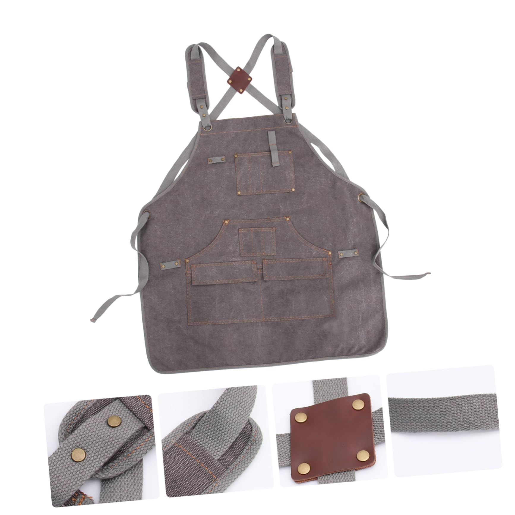Holibanna Delantal Multibolsillos de Lona Gruesa Lavable para Taller