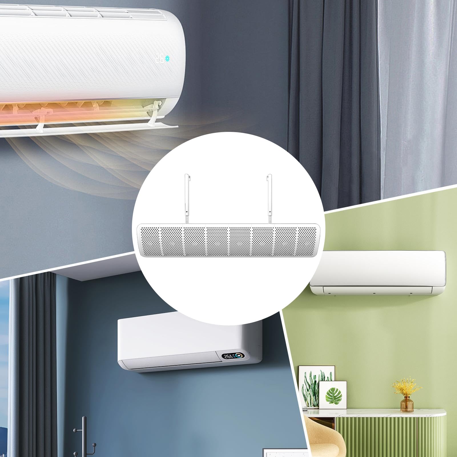 Deflettore del condizionatore d'aria, copertura del deviatore 'aria, 90 x 20 cm, accessorio per elettrodomestici, design regolabile, deviatore per ventilatore CA per camera da letto, soggiorno