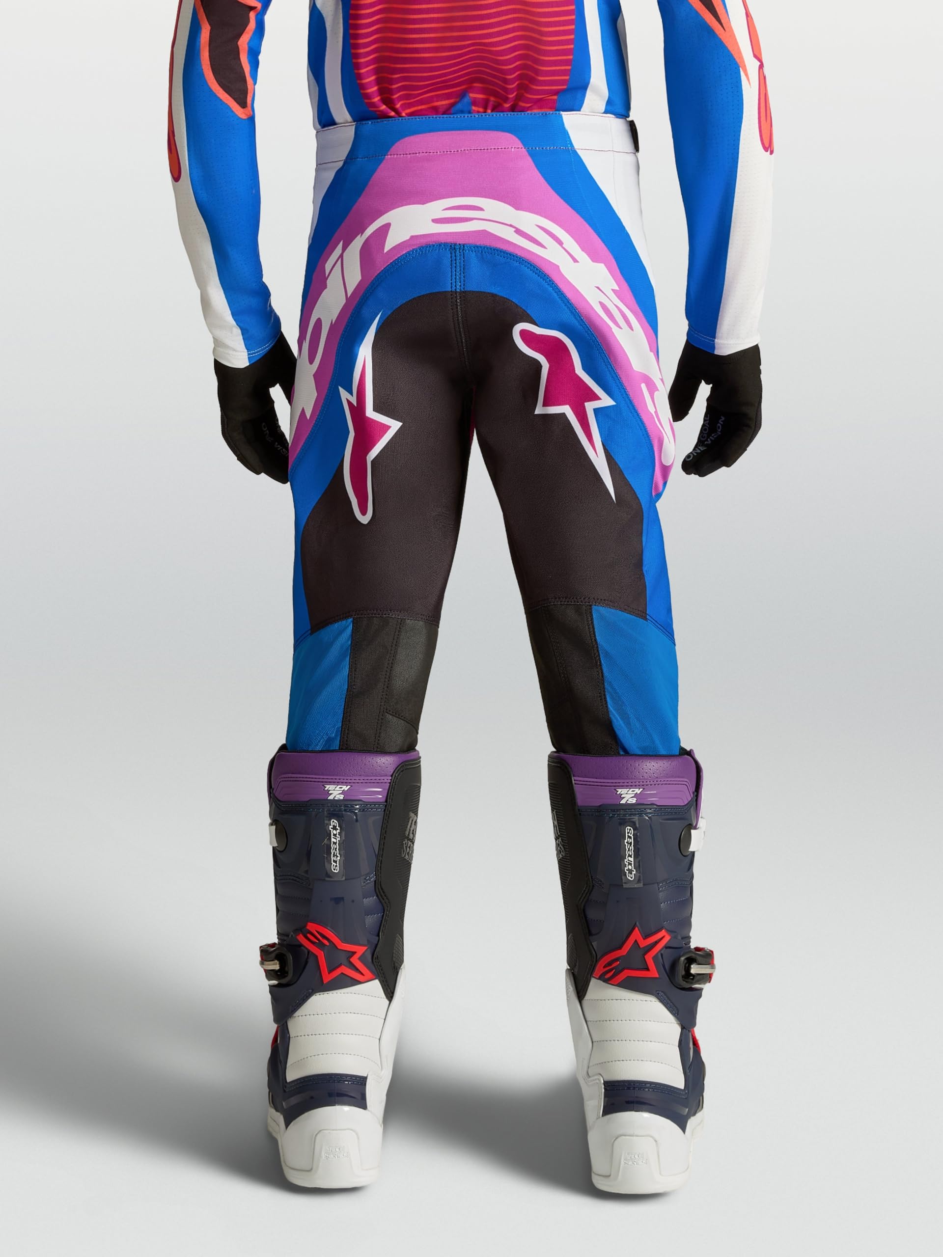 Alpinestars Supertech Maven Pantaloni Motocross Giovanili, nero/bianco/blu/rosso, 28