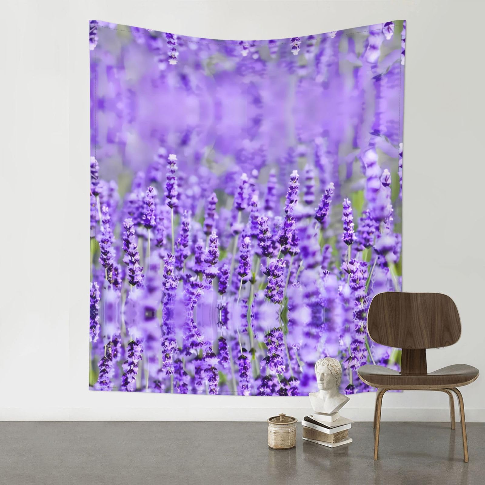WHJSSF Purple Lavender Prints Original Wall Tapestry 60x51in – Boho Throw Blanket for Bedroom Decor, Dorm Room, Beach & Picnic