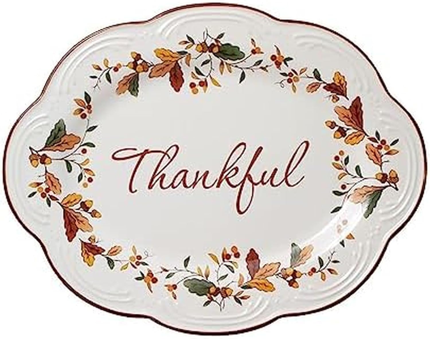 Sweet Autumn Berry Small Oval Serving Platter (Under $20)