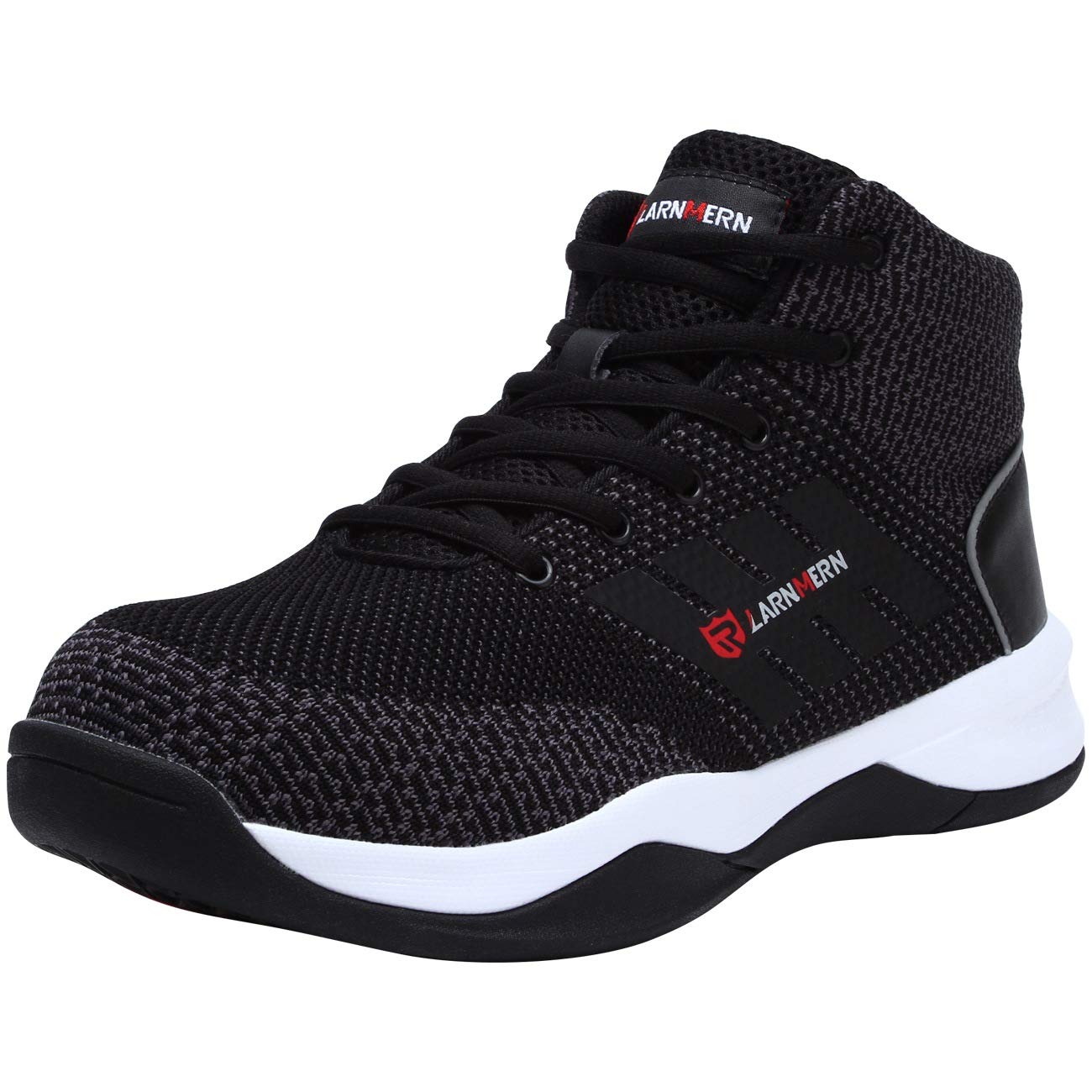 LARNMERN Men's Steel Toe Boots Safety Work Industrial Construction Shoes Lightweight Breathable Outdoor Protective Footwear