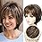 SEVENCOLORS Short Brown Wigs for White Women Pixie Cut Wigs with Blonde Highlights Natural Looking Synthetic Short Hair Wig for Women