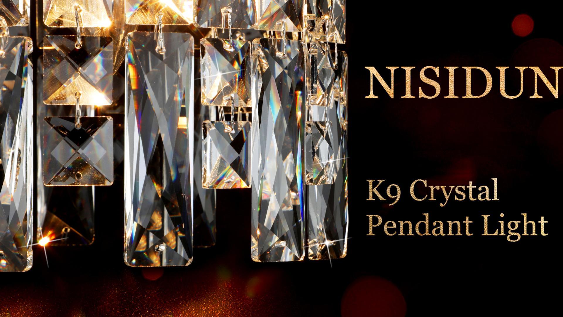 Image of Modern Chrome Crystal Pendant Lights for Kitchen Island Set of 3