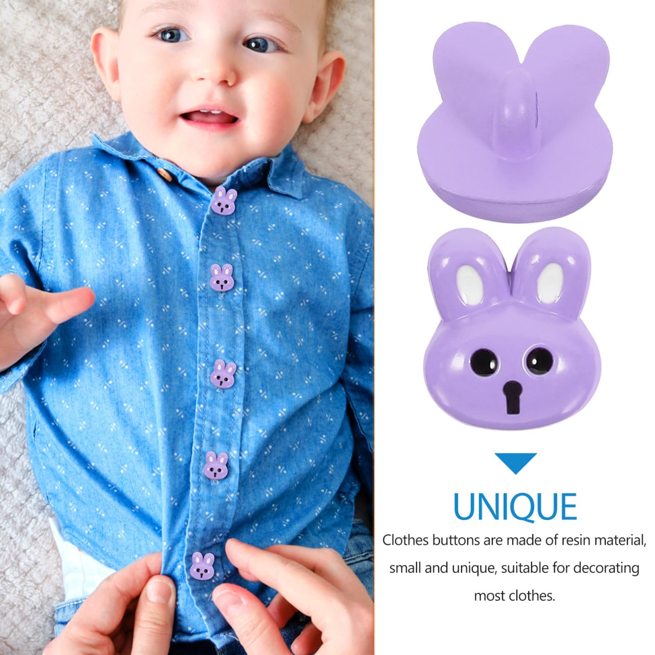 Tofficu 12Pcs Pastel Colour Resin Rabbit Buttons 0.67 Inch Small Buttons for Crafting Kids Clothes Coat Sewing DIY Projects - Image 4