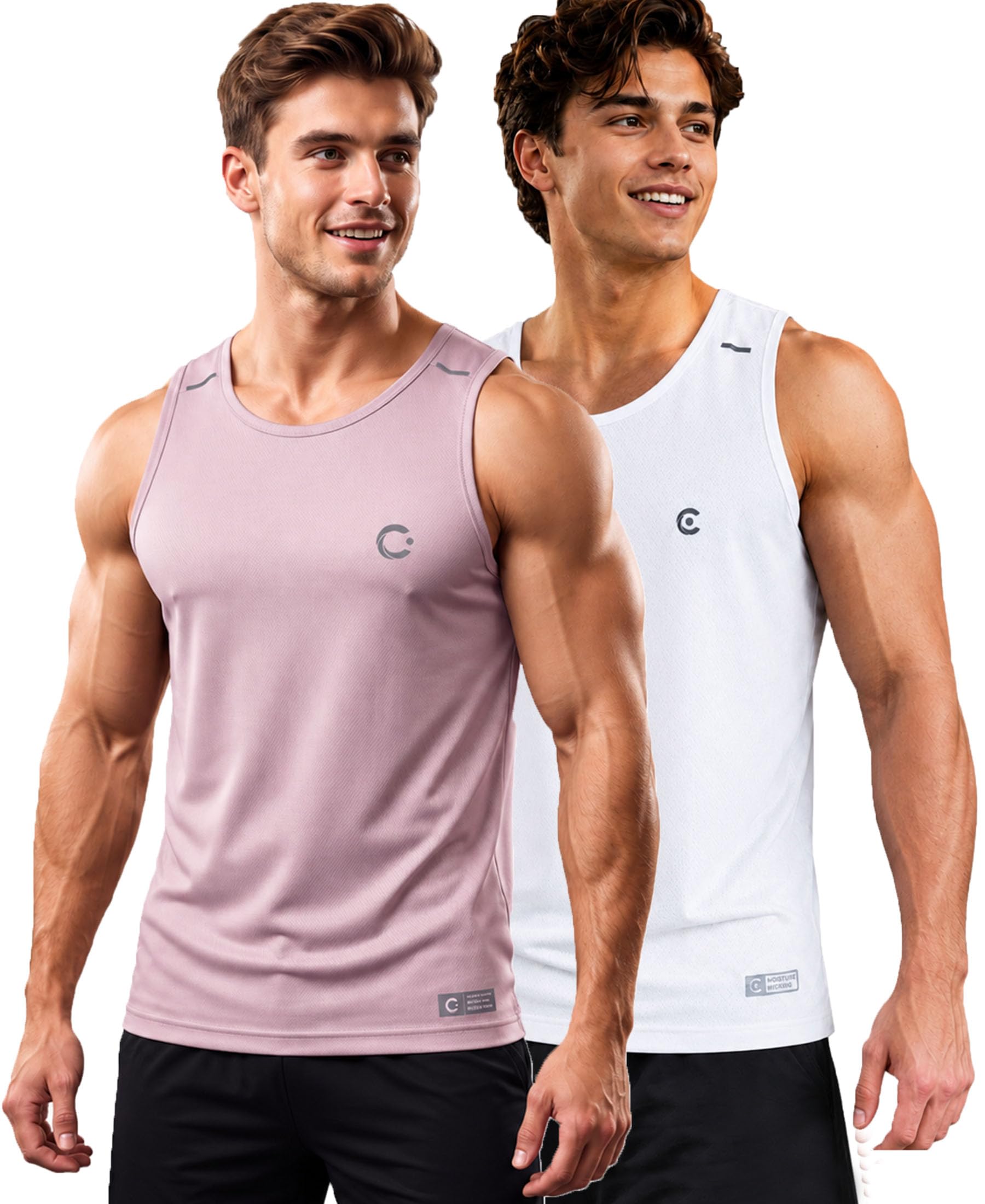 Men Dri-Fit Polyester Fooball- Knit Fabric| Round Neck | Sleeveless | Sweat-Wicking Gym & Active Wear Tees|Pack of 2-image-44