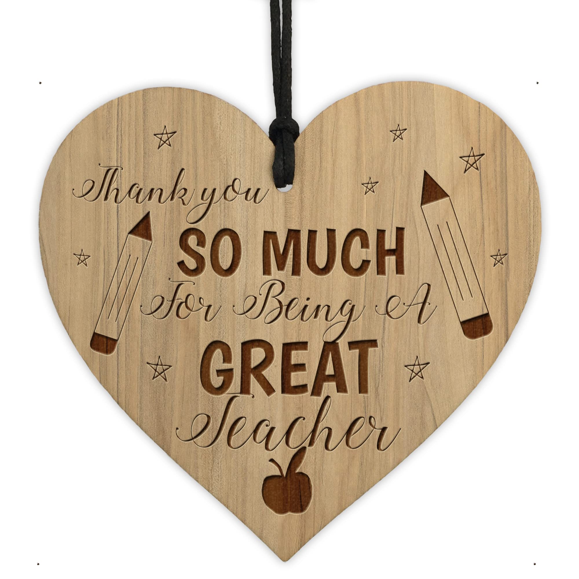 Red Ocean Thank You GREAT TEACHER GIFT Engraved Heart Teacher Gifts Leaving School Nursery Gift