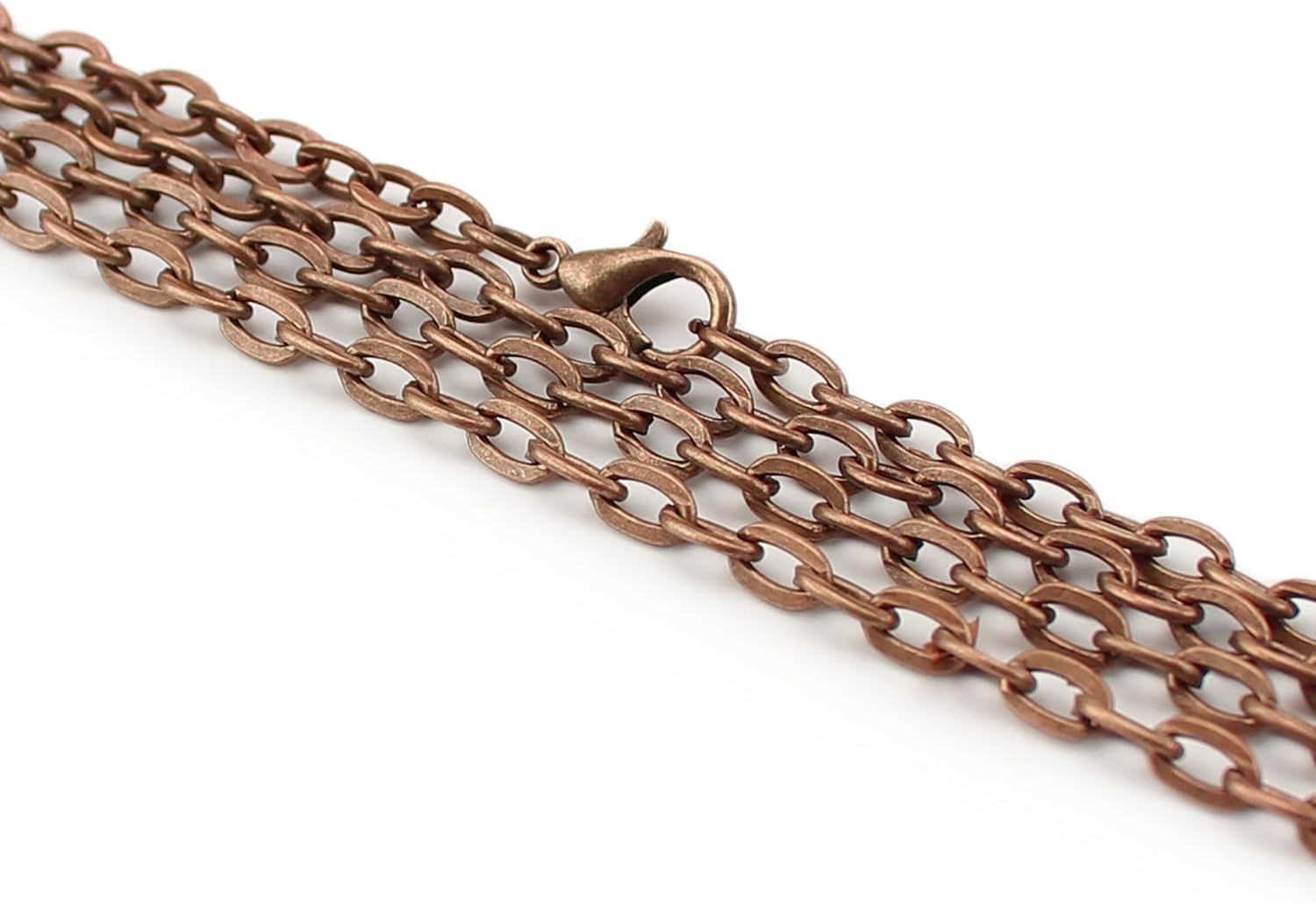 CleverDelights 4x6mm Cable Chain Necklaces - Antique Copper Color - 20 Pack - 24 Inch