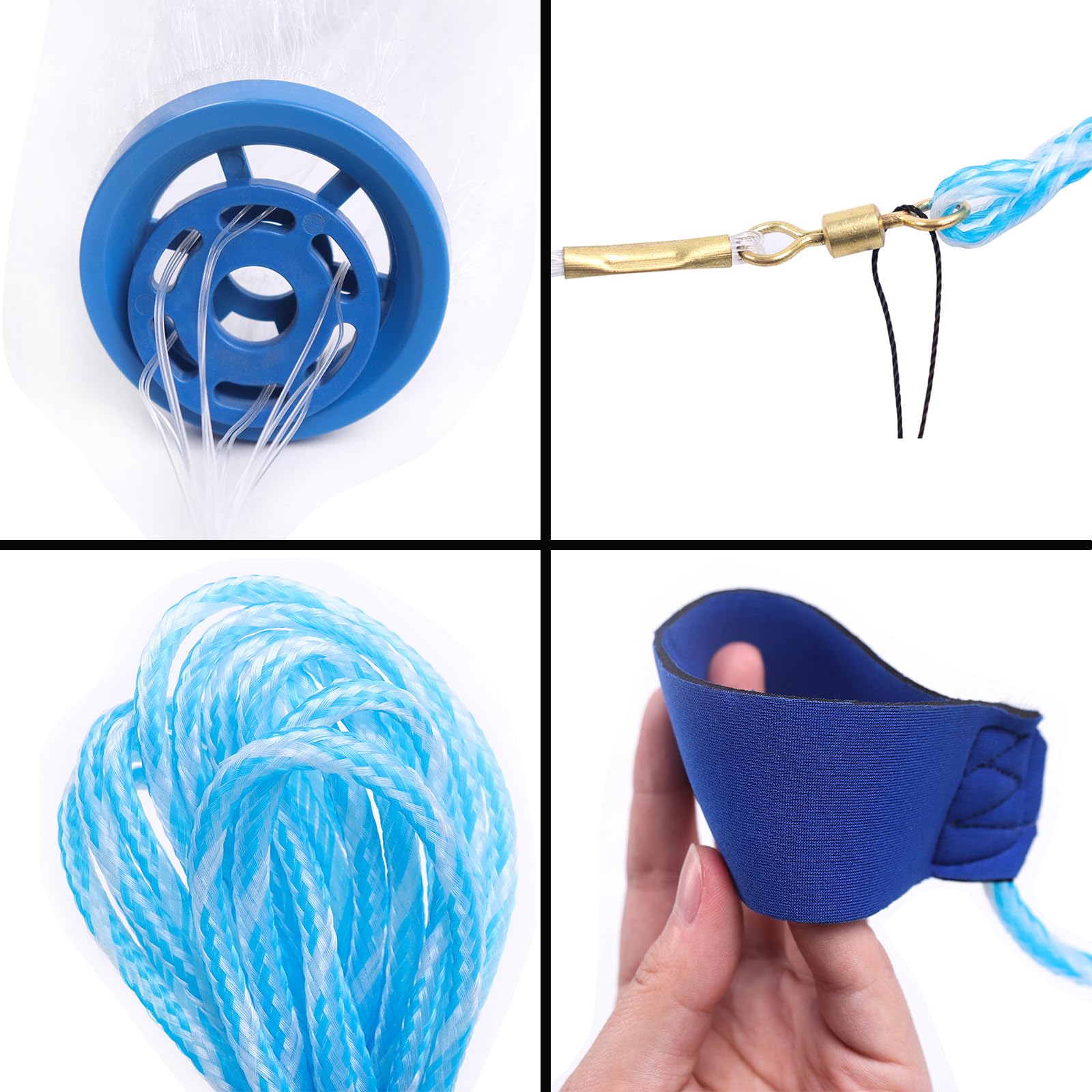 Angelnetz Wurfnetz zum Fischen Monofilament Handwurf Fishnets Salzwasser-Fischnetz für Seen und Flüsse Durchmesser 1,8m/2,4m/3,0m/3,6m/4,2m/4,8m/5,4m/6,0m/6,6m/7,2m