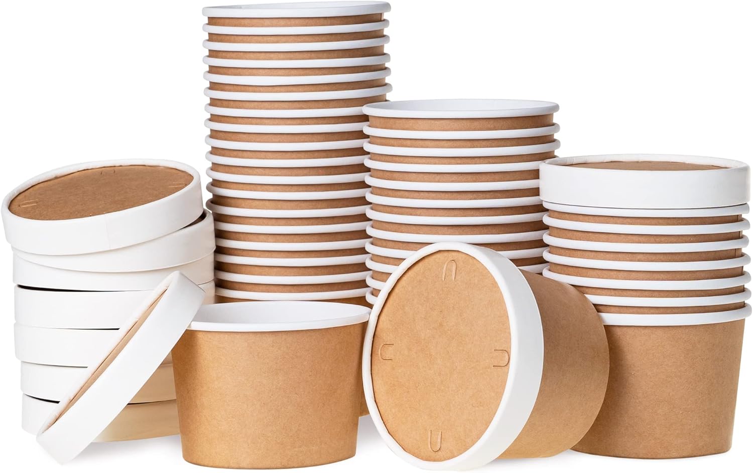 Paper Ice Cream Cups with Lids, 40Pack 9Oz Soup Cups with Lids