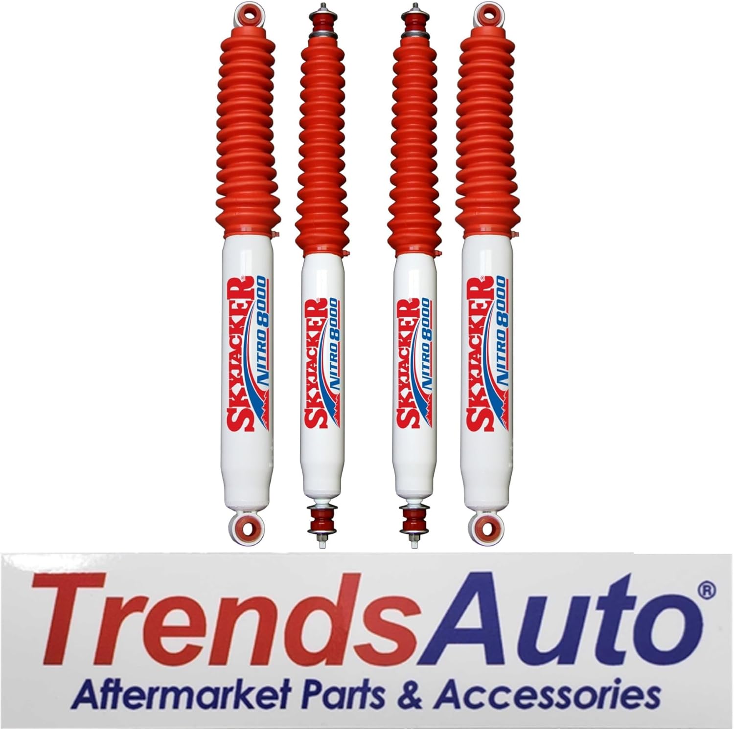 Set of Nitro 8000 Series Front & Rear Nitrogen Gas Shocks fits 1966 1977 F250 4WD High Boy with 2-4” Front & 0-4” Rear Lift | 150 PSI Gas Charged | Velocity-Sensitive Valving