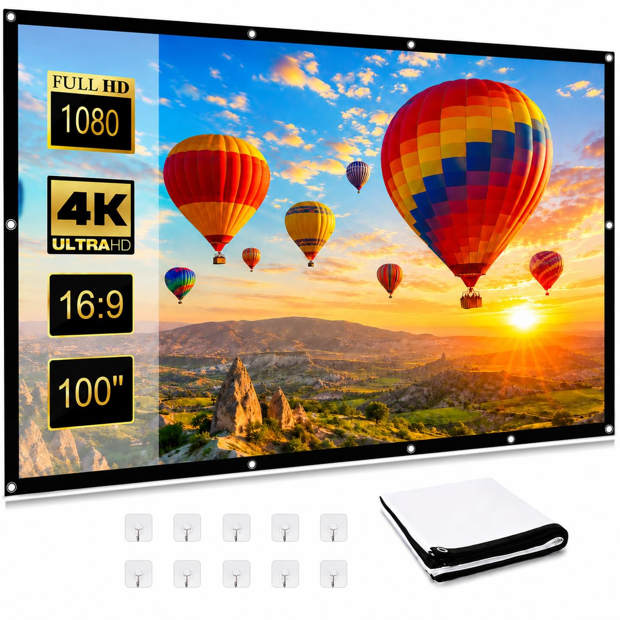 Photo 1 of WRSION 100 Inch Projector Screen