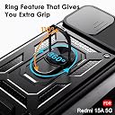 TheGiftKart Tough Armor Bumper Back Cover Case for Mi Redmi 15A 5G | Kickstand & Ring Holder | 360 Degree Protection Back Cover Case for Redmi 15A 5G (PC & TPU, Sliding Camera Cover, Black) gallery image