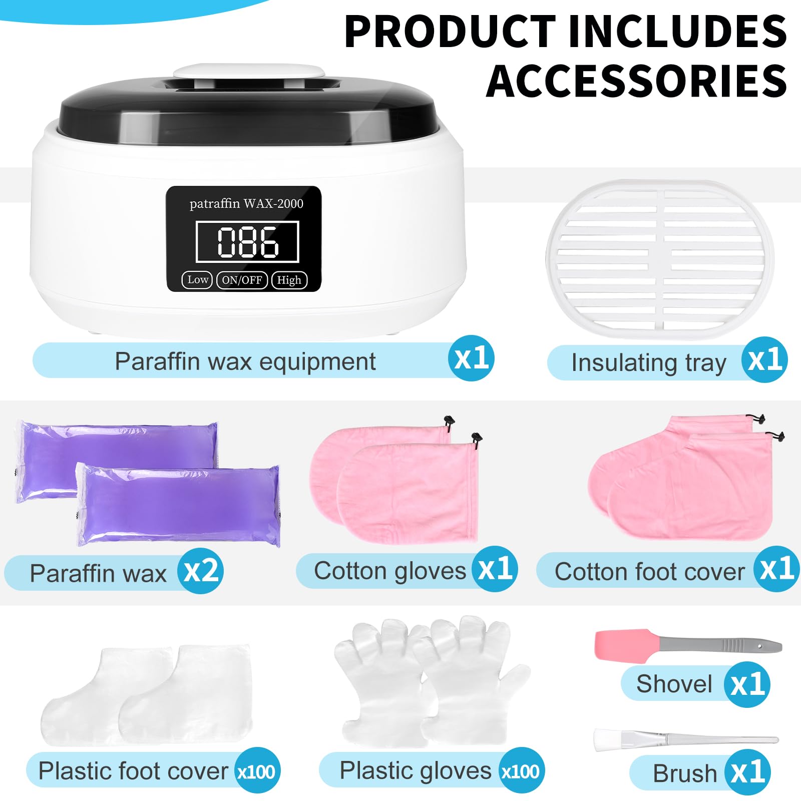SWAWIS Bagno di Paraffina per Mani e Piedi Capacità 3500ml Idrata, Ammorbidisce e Rivitalizza la Pelle con Cera di Paraffina da 900g e Accessori