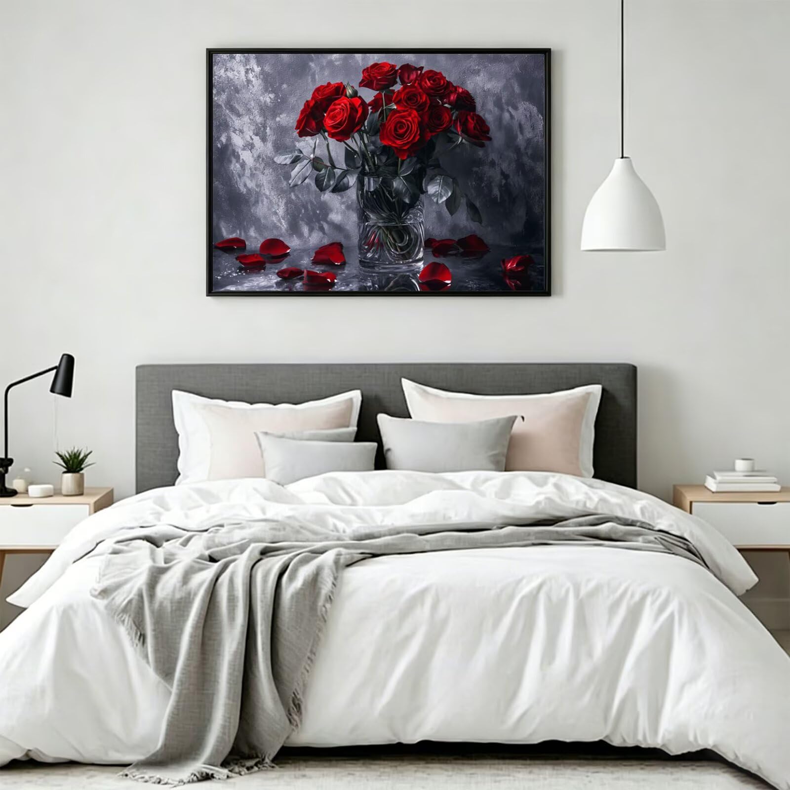 Pintar por Numeros rosa Pinturas Acrilicas planta Pintura por Numeros Adultos DIY Lienzos para Pintar, Pintura Acrilica Manualidades, Decoración para Hogar, Regalos Cumpleaños 90x120cm Sin Marco q-566